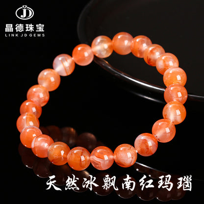 Natural ice floating south red agate bracelet