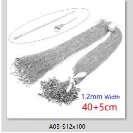 Stainless Steel Necklace O Shape Flat Chain