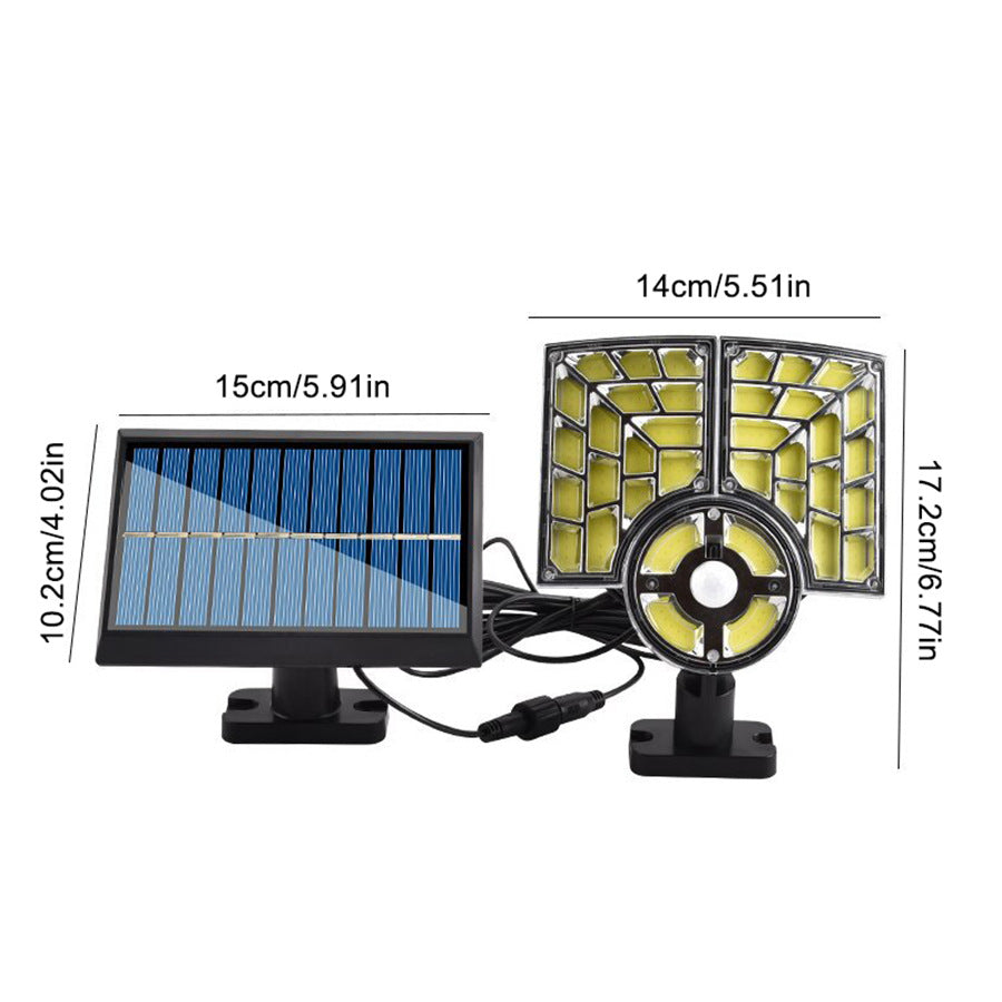 Solar three-head split street light household waterproof wall lamp