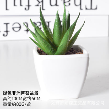 Simulation of succulent plastic bonsai artificial flowers combination