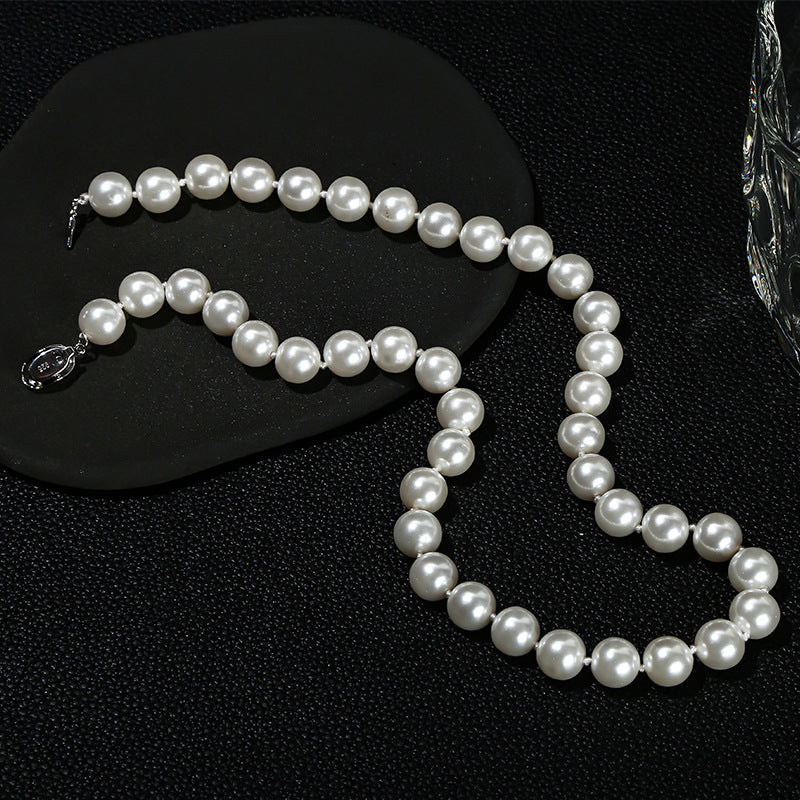 High imitation bead pearl round bead necklace