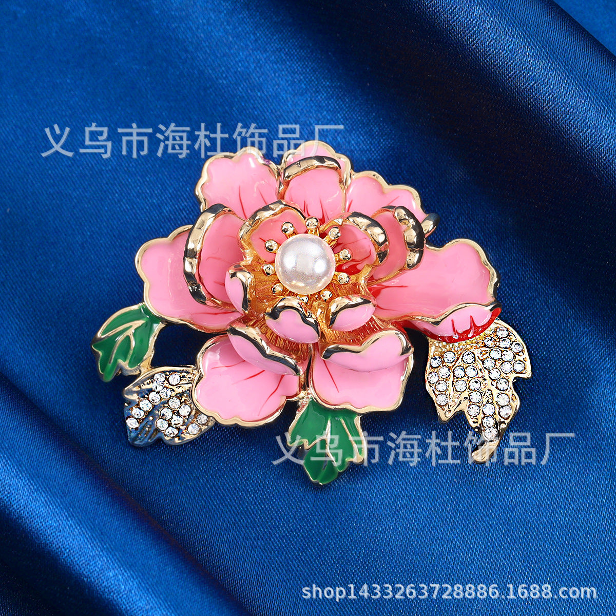 Three-dimensional Peony Brooch