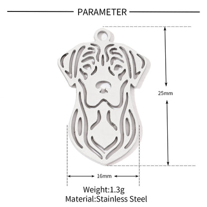 20 pcs/pack, love spotted dog titanium steel pendant.