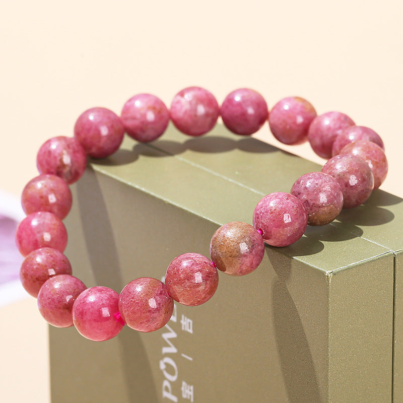 Pulsera de piedra rosa natural 