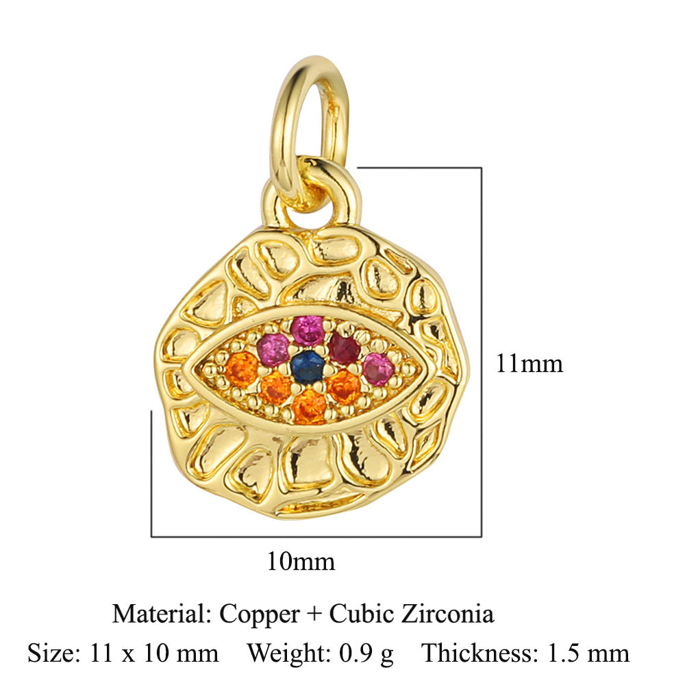 Evil Eye Fatima Palm Copper Zircon Pendant