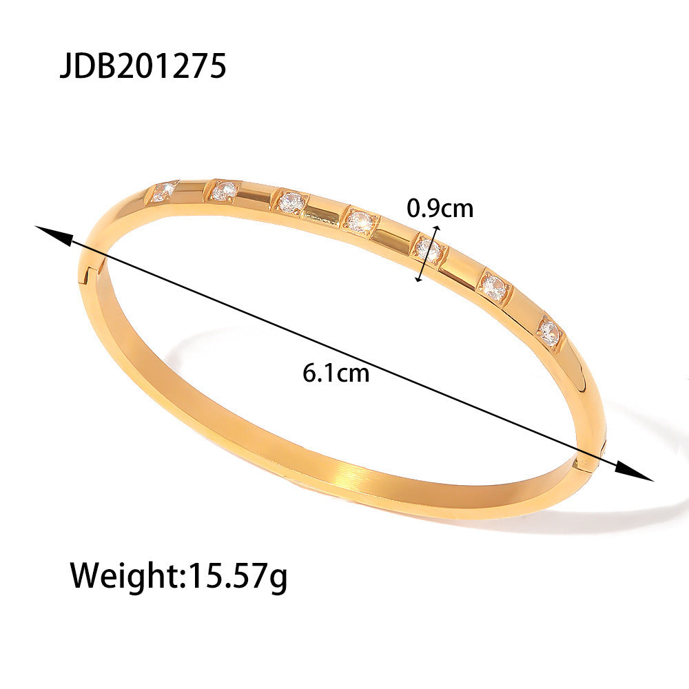 women's stainless steel bracelet zircon bracelet