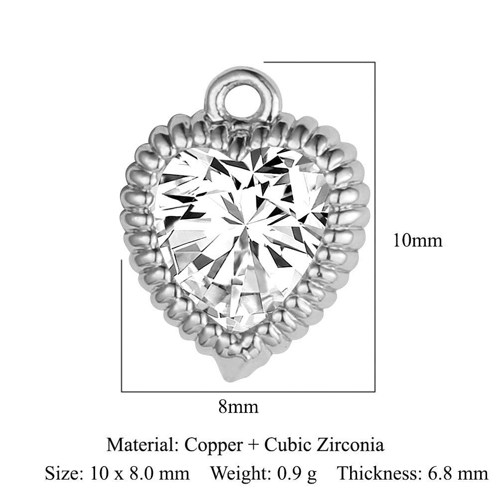 Color zircon peach heart copper zircon pendant.