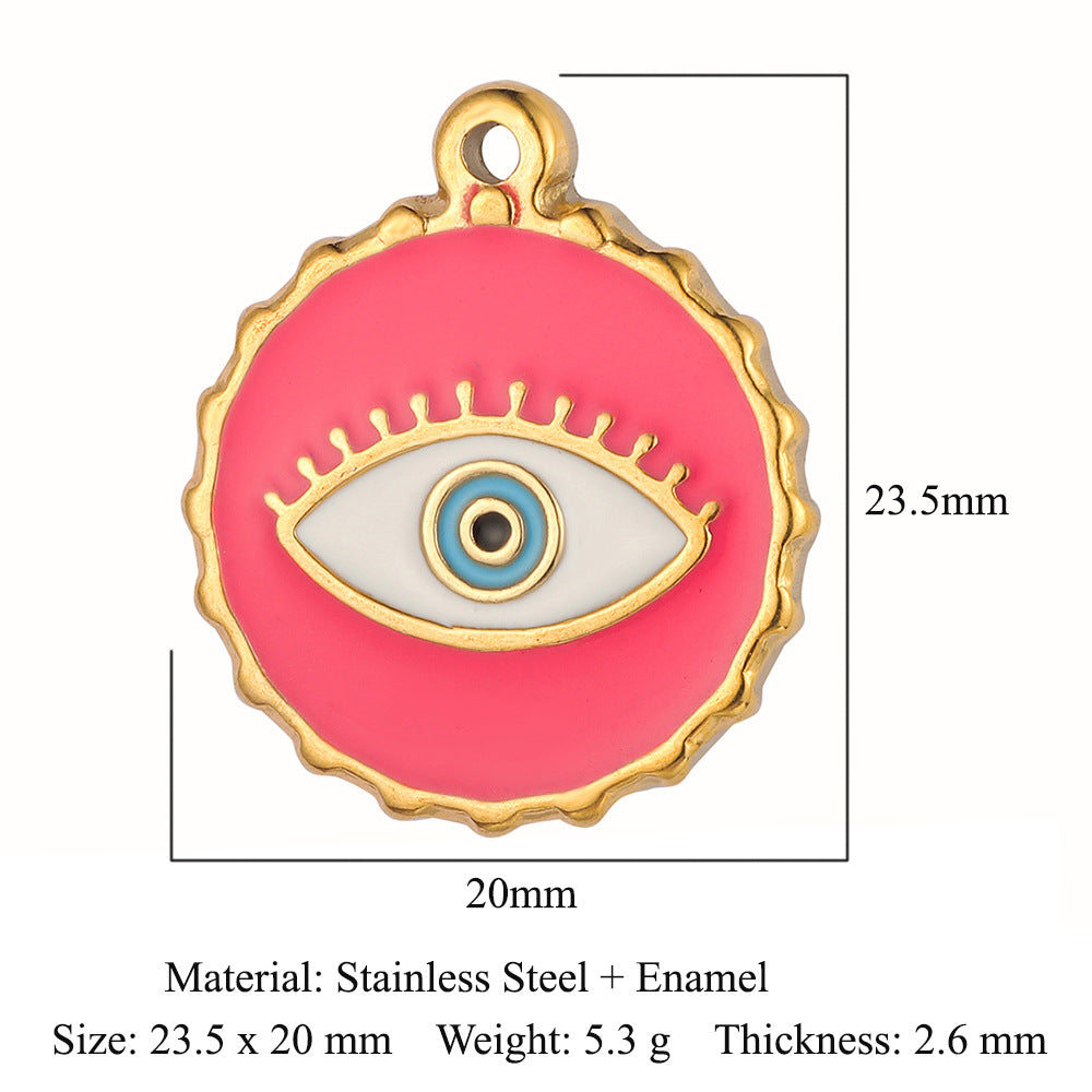 Dripping eyes French titanium steel pendant