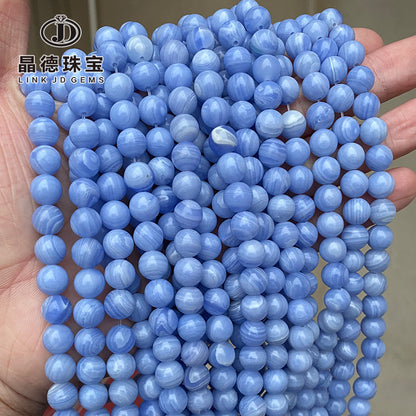 Synthetic Purple Agate Loose Beads Striped Blue Agate Beads