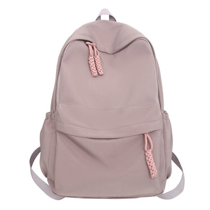 Solid color backpack student large capacity school bag