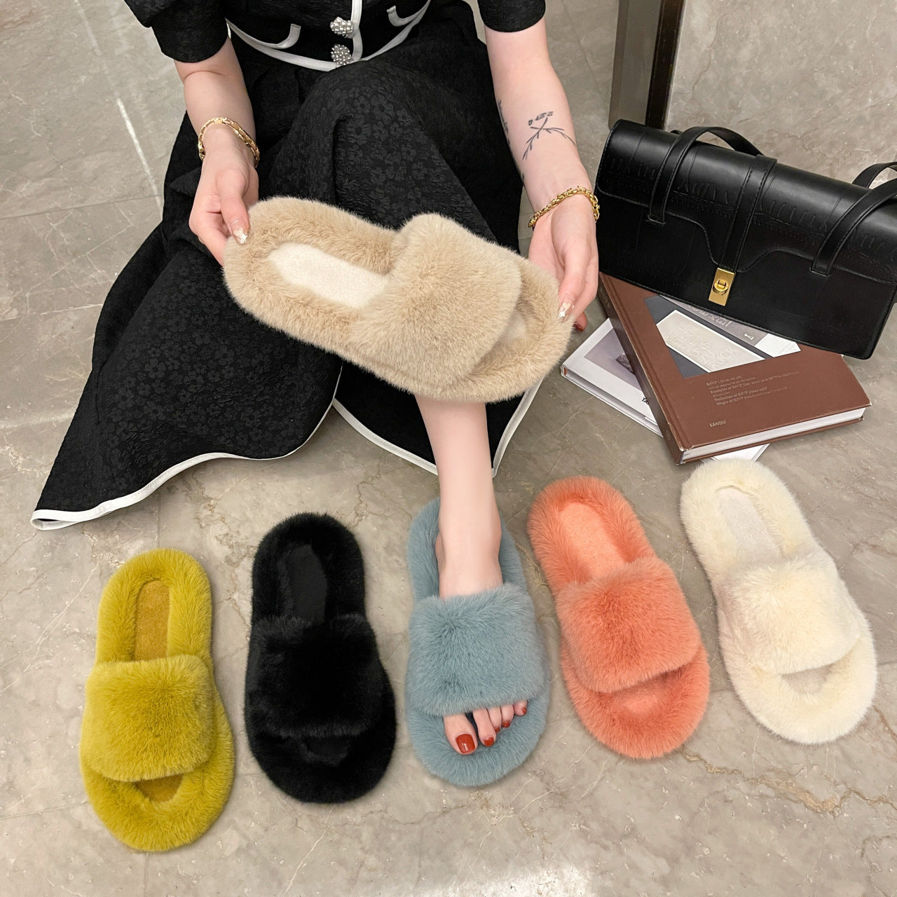 Autumn and winter household cotton slippers