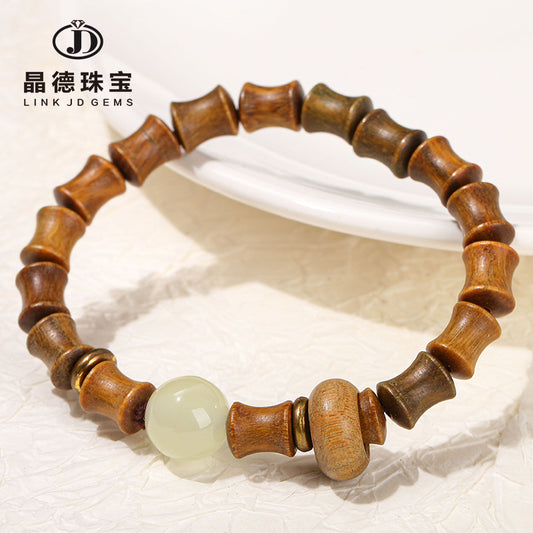 Green sandalwood Buddha bead bracelet wooden