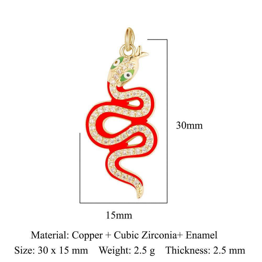 Dragonfly Elephant Dinosaur Copper Zircon Pendant