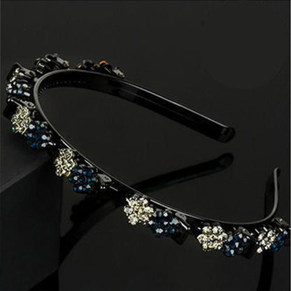 Plum blossom rhinestone broken hair headband