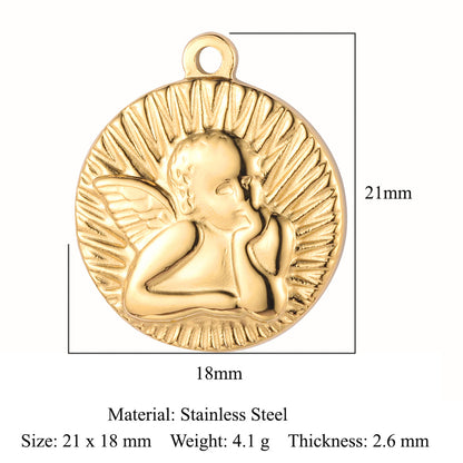 Accessories Buddha Head Angel Stainless Steel Pendant