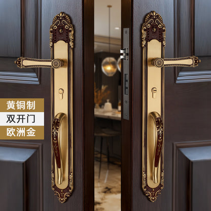 Chinese all-copper double-opening door lock