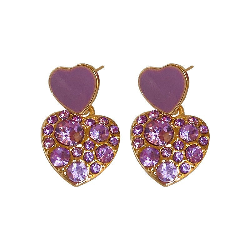 Purple love earrings fashion