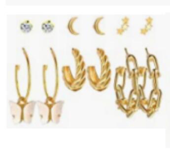 Metal Hoop Earrings Set 6 Pieces