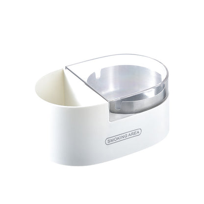 Multi-Functional Desktop Wall-Mounted Metal Ashtray with Lid