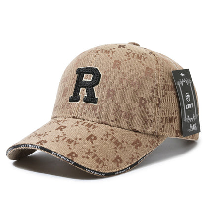 Embroidered R Floral Outdoor Baseball Cap