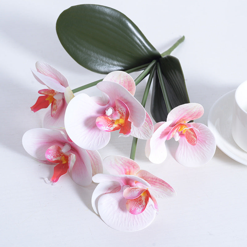 5 flores artificiales de orquídeas Phalaenopsis 