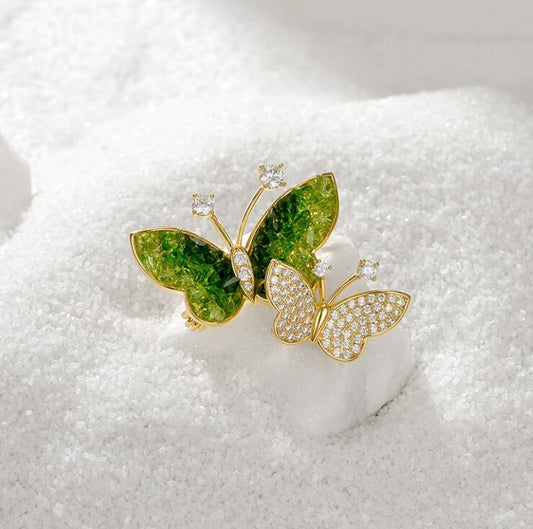 Gradual change Crystal Butterfly Brooch