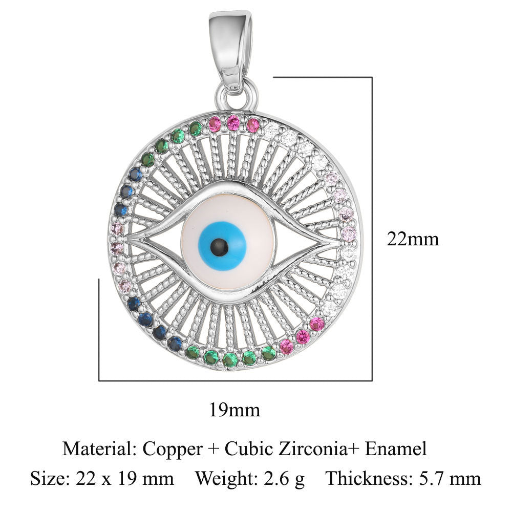 Copper Zircon Pendant Devil's Eye