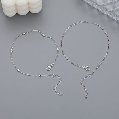 Round Bead Double Layer Round Bead Chain Anklet