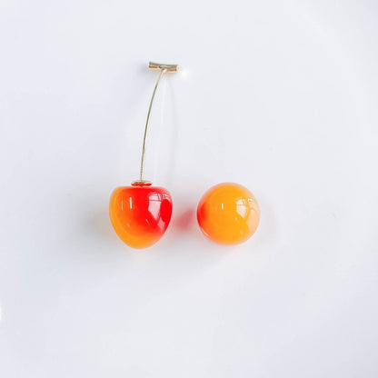 Red cherry fruit earrings fashion