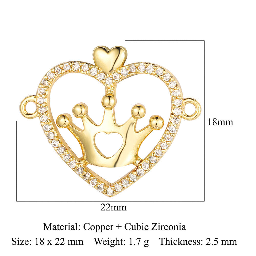 Angel Star Moon Copper Zircon Connection Accessories