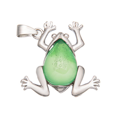 Crystal Gem Alloy Frog Pendant Necklace