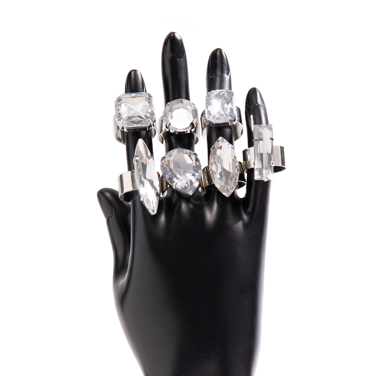 Light luxury imitation crystal ring