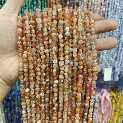 6-8Mm natural golden sunstone shaped beads