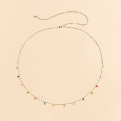 Star color imitation crystal waist chain