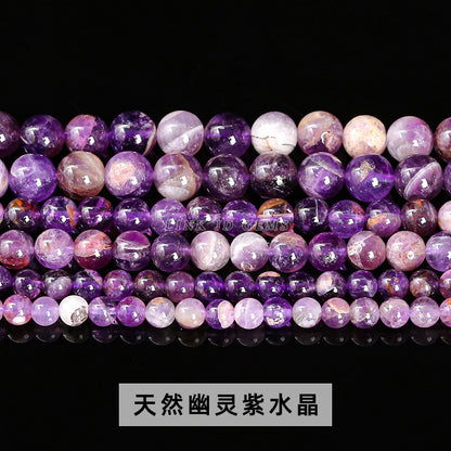 Amethyst loose beads crystal round beads hand work in progress