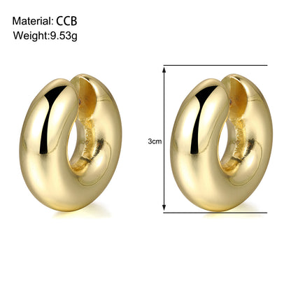 Electroplating hollow thick earrings