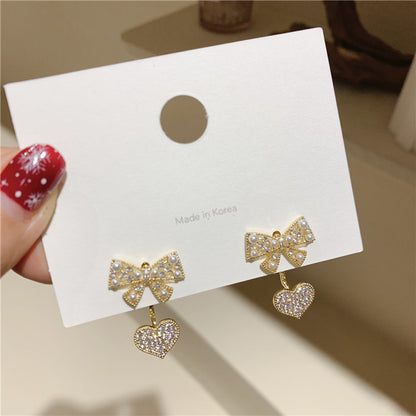 Zircon Maple Leaf Stud Earrings Female fashion