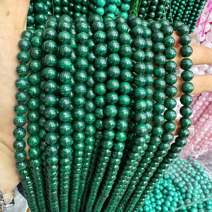 4-12mm natural malachite round beads