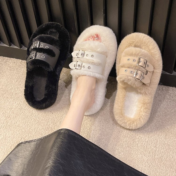 Flat cotton slippers women