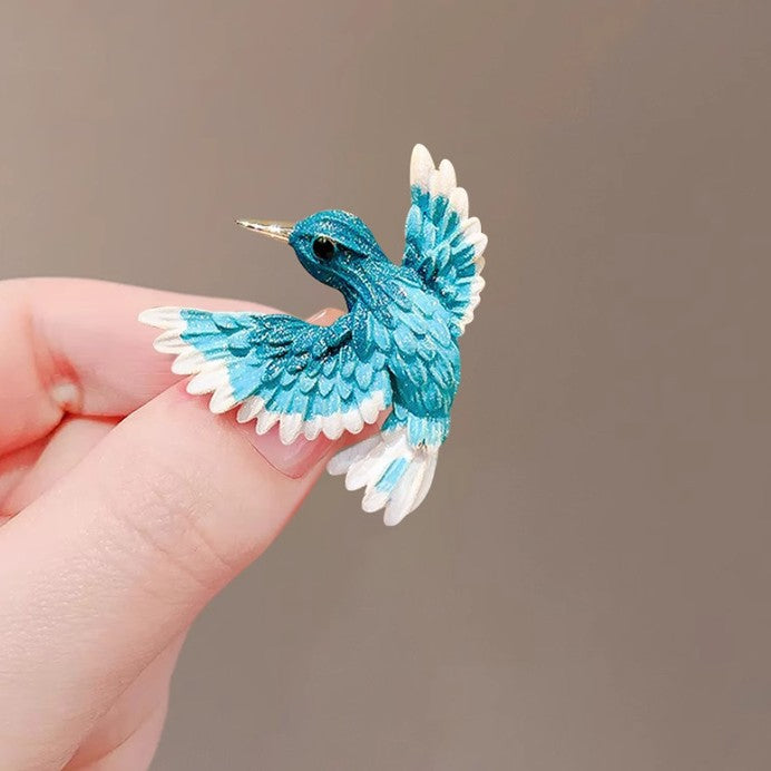 New Chinese style blue-winged bird brooch