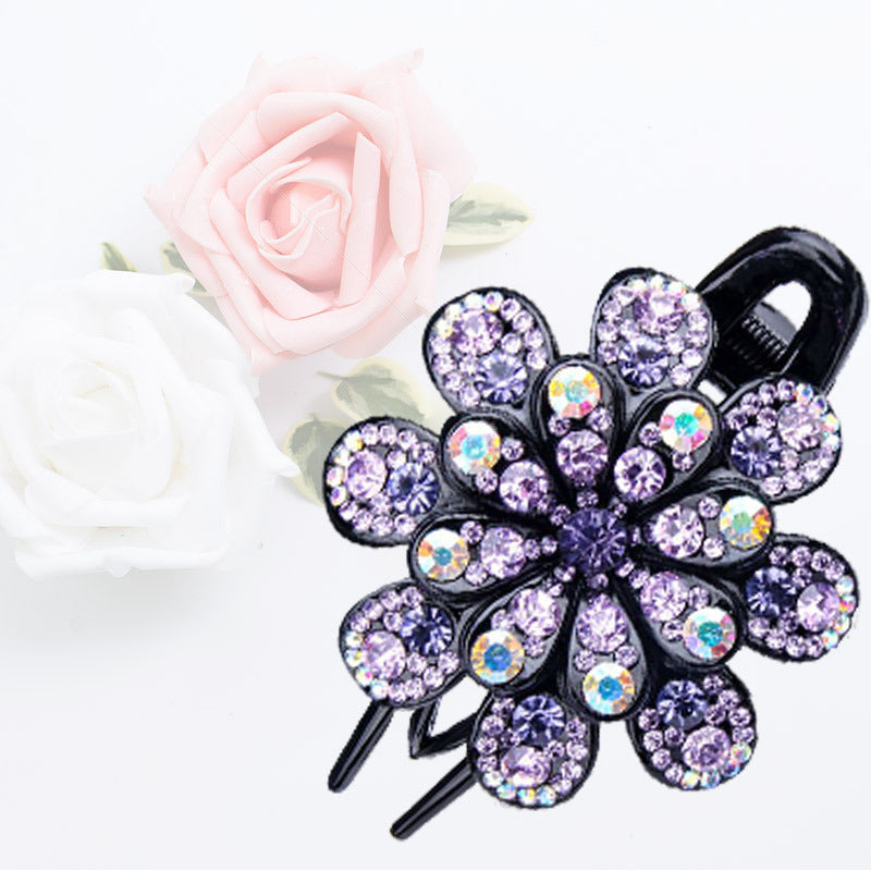 Flower disc hair pin three tooth clip hair accessories