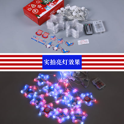 LED string lights USA American flag curtain lights wholesale