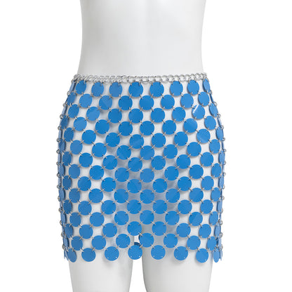 Colorful sequined skirt body chain