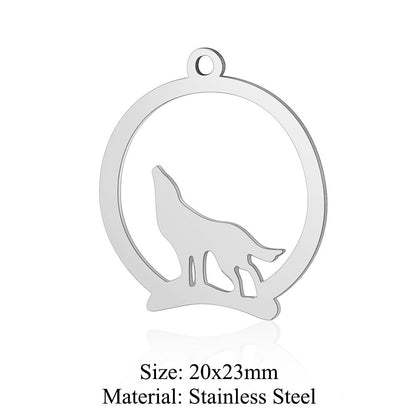 5Pcs/bag Cat Elephant Titanium Steel Pendant Dog Paws