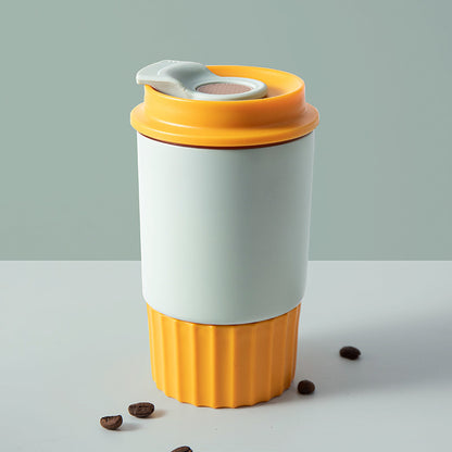 Solid color direct drinking coffee cup