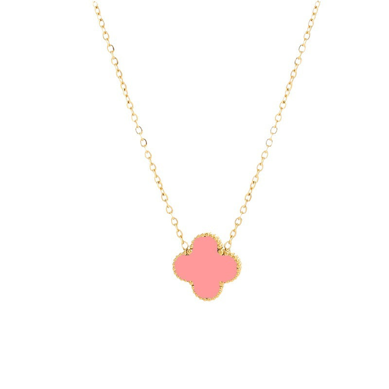 Classic Korean Double-sided Clover Necklace, Non-fading