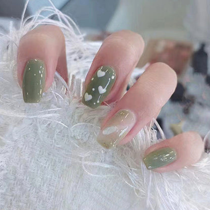 Fresh Green Short Ballet Nails