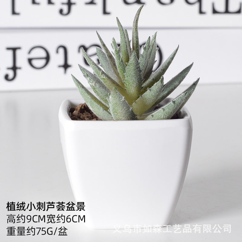 Simulation of succulent plastic bonsai artificial flowers combination