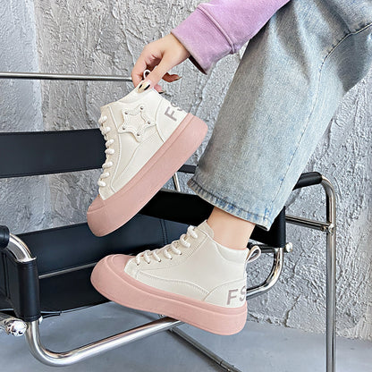 New thick bottom high top big head star sneakers for women