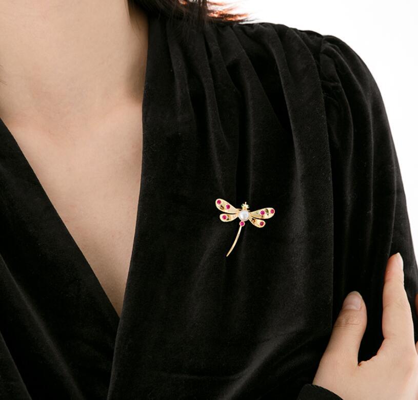 Pearl Dragonfly Brooch